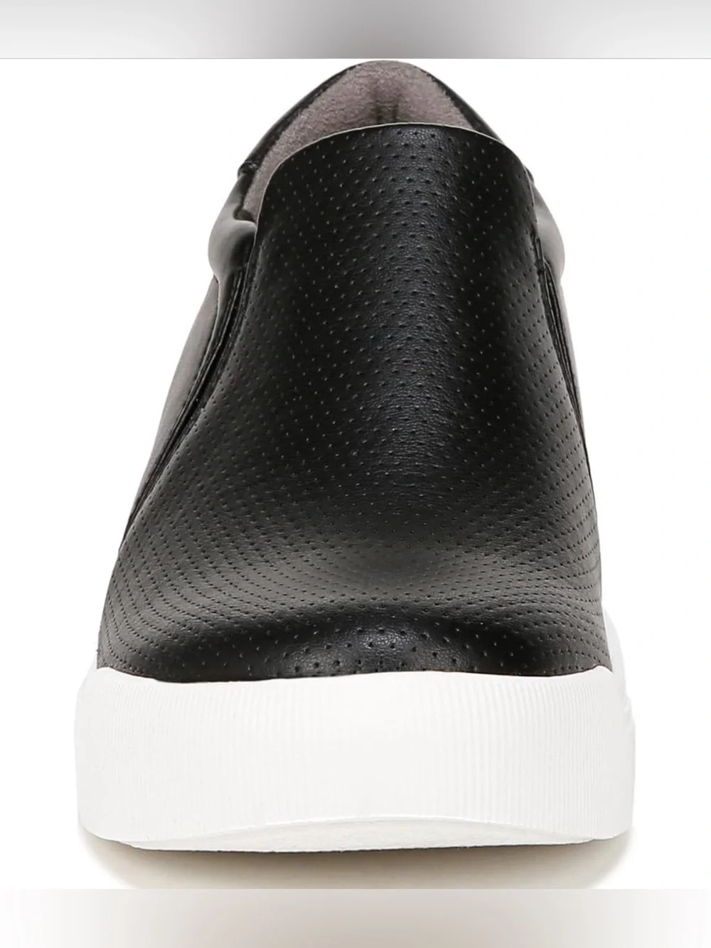 Dr. Scholl's Time Off Wedge Black Slip-On Women’s Sneaker, White Sole Size 9.5